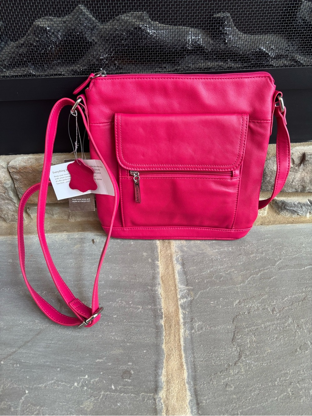 Giani Bernini Hot Pink Crossbody Bag with Front Pocket